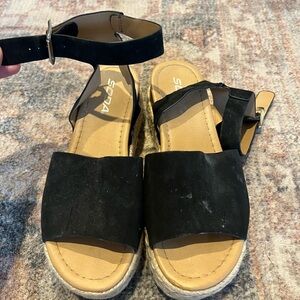 Soda Black Espadrille Sandals for Women